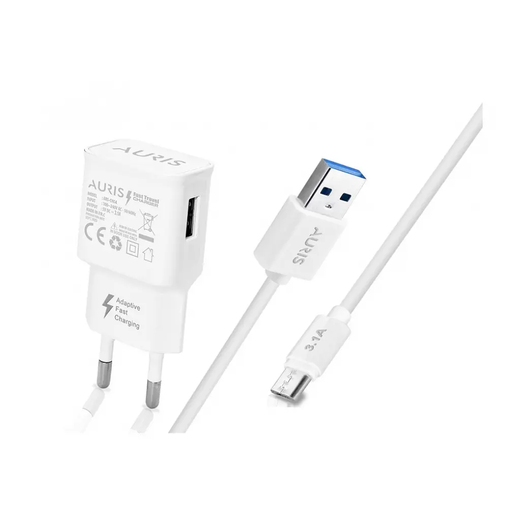 Auris CH04 Micro USB Şarj Seti 15W 3-1A Hızlı Şarj Adaptörü
